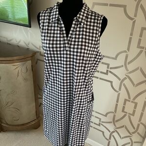 Lillie Green Black & White Checkered Sleeveless Dress